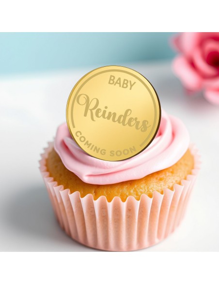 Cupcaketoppers op Maat: Baby Coming Soon met Naam