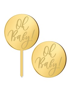Cupcaketoppers op Maat: Oh Baby Rond