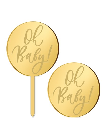 Cupcaketoppers op Maat: Oh Baby Rond