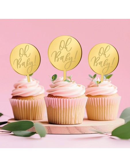 Cupcaketoppers op Maat: Oh Baby Rond