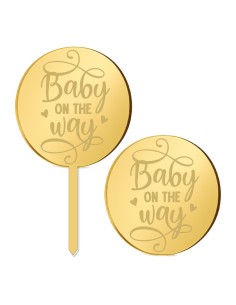 Cupcaketoppers op Maat: Baby on the Way Rond