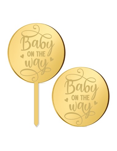 Cupcaketoppers op Maat: Baby on the Way Rond
