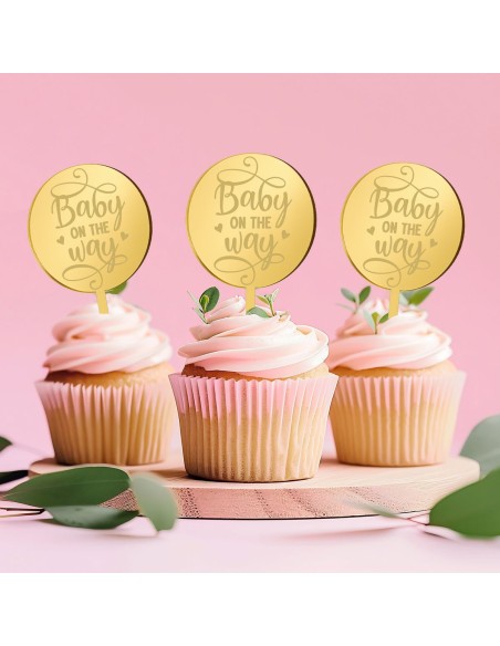 Cupcaketoppers op Maat: Baby on the Way Rond