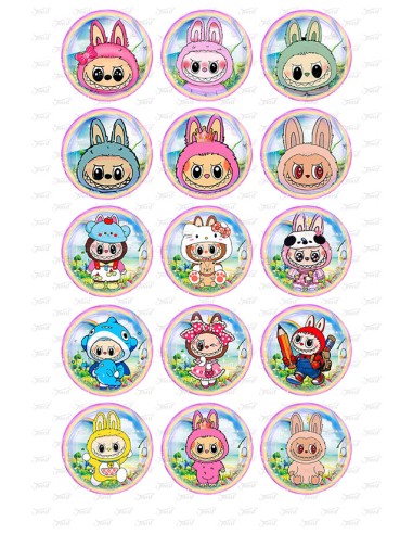 Eetbare Print Labubu 1 Cupcakes - 5cm