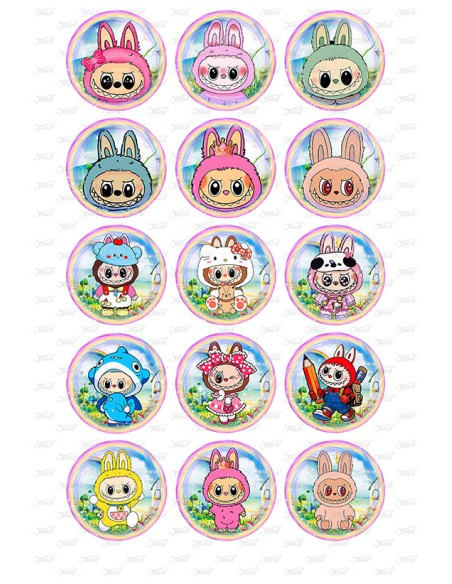 Eetbare Print Labubu 1 Cupcakes - 5cm