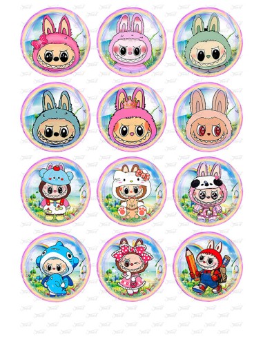 Eetbare Print Labubu 1 Cupcakes - 6cm