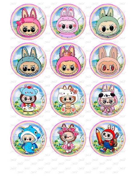 Eetbare Print Labubu 1 Cupcakes - 6cm