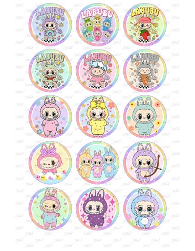 Eetbare Print Labubu 2 Cupcakes - 5cm