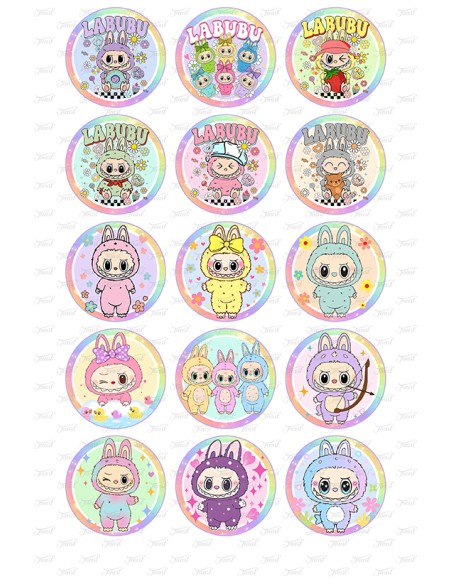 Eetbare Print Labubu 2 Cupcakes - 5cm