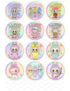 Eetbare Print Labubu 2 Cupcakes - 6cm