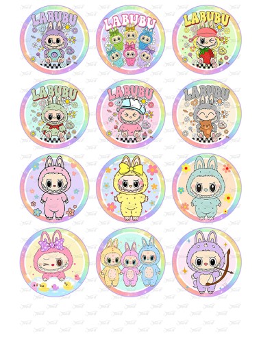 Eetbare Print Labubu 2 Cupcakes - 6cm