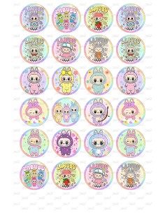 Eetbare Print Labubu 2 Mini Cupcakes - 4cm