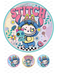 Eetbare Print Labubu Stitch - 20cm