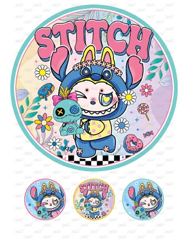 Eetbare Print Labubu Stitch - 20cm