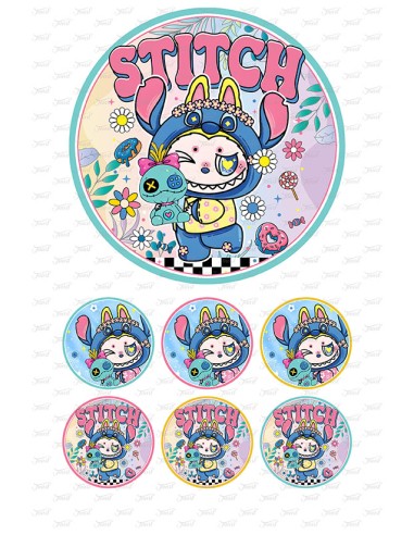 Eetbare Print Labubu Stitch - 15cm