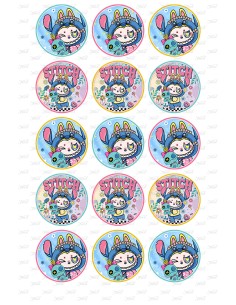 Eetbare Print Labubu Stitch Cupcakes - 5cm