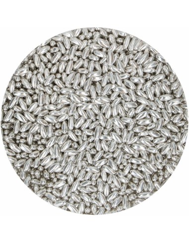 FunCakes Suiker Rijst Metallic Zilver -80gr-