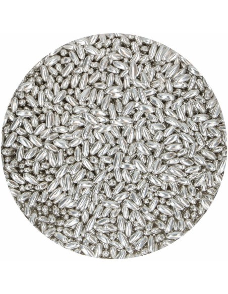 FunCakes Suiker Rijst Metallic Zilver -80gr-