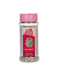 FunCakes Suiker Rijst Metallic Zilver -80gr- 2