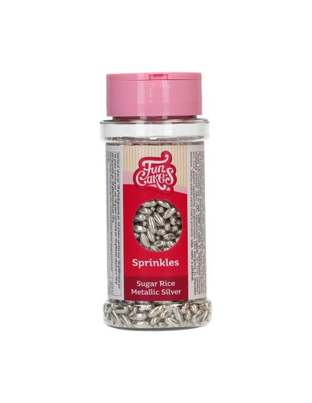 FunCakes Suiker Rijst Metallic Zilver -80gr-