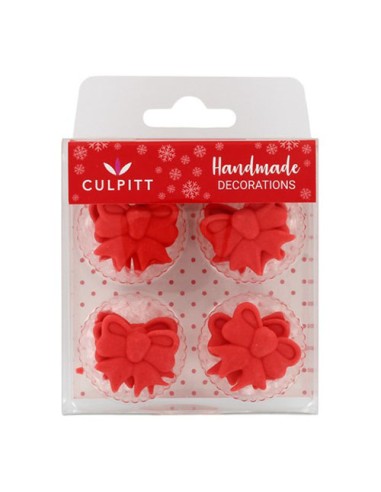 Culpitt Suikerdecoratie Strikken Rood -12st-