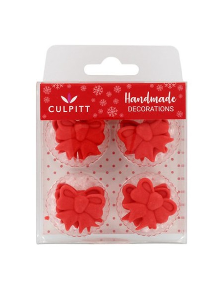 Culpitt Suikerdecoratie Strikken Rood -12st-