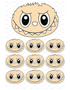 Eetbare Print Labubu Gezicht - 15cm
