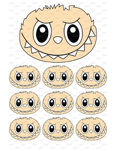 Eetbare Print Labubu Gezicht - 15cm