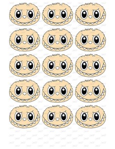 Eetbare Print Labubu Gezicht Cupcakes - 6cm