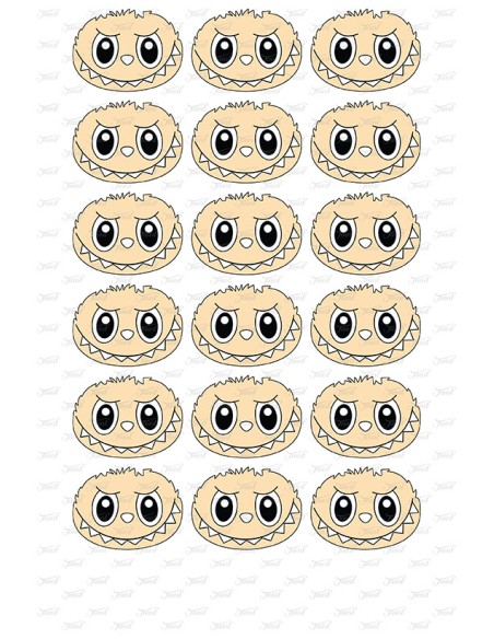 Eetbare Print Labubu Gezicht Cupcakes - 5cm