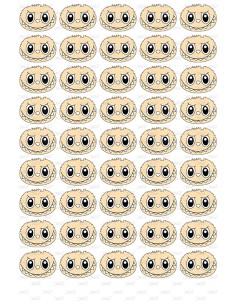 Eetbare Print Labubu Gezicht Mini Cupcakes - 3,5cm