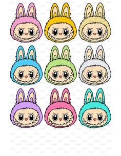 Eetbare Print Labubu Hoofd - 7,5cm