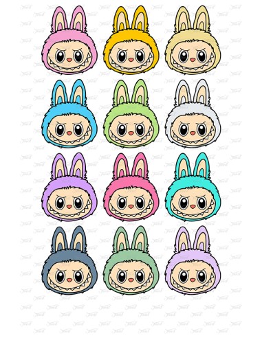 Eetbare Print Labubu Hoofd - 6cm