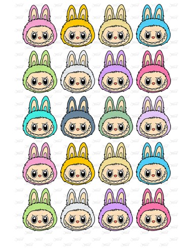 Eetbare Print Labubu Hoofd - 5cm