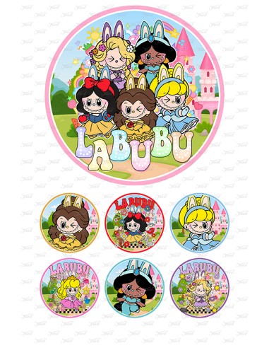 Eetbare Print Labubu Prinsessen - 15cm