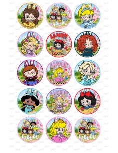 Eetbare Print Labubu Prinsessen Cupcakes - 5cm