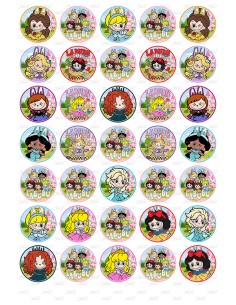 Eetbare Print Labubu Prinsessen Mini Cupcakes - 3,5cm