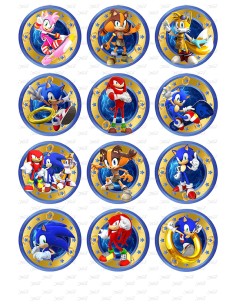 Eetbare Print Sonic 2 Cupcakes - 6cm