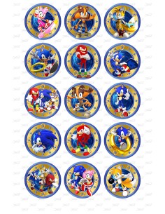 Eetbare Print Sonic 2 Cupcakes - 5cm