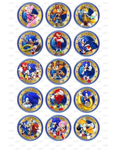 Eetbare Print Sonic 2 Cupcakes - 5cm