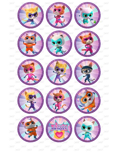 Eetbare Print Super Katjes Cupcakes - 5cm