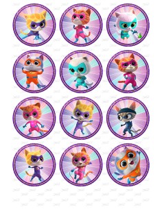 Eetbare Print Super Katjes Cupcakes - 6cm