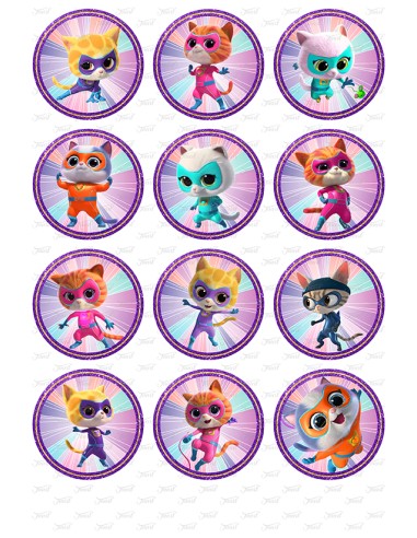 Eetbare Print Super Katjes Cupcakes - 6cm