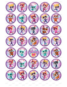 Eetbare Print Super Katjes Mini Cupcakes - 3,5cm