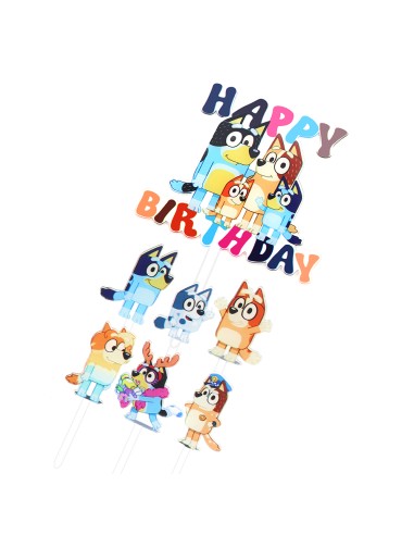 CakeDeco Taarttopper Bluey Set -7st-