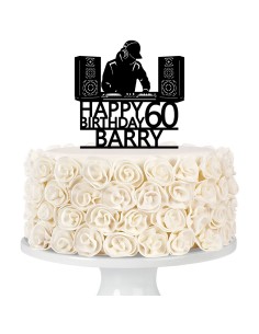 Taarttopper op Maat: Happy Birthday DJ met Naam en Leeftijd 2
