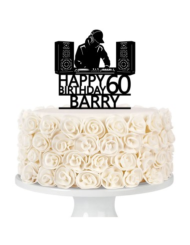 Taarttopper op Maat: Happy Birthday DJ met Naam en Leeftijd