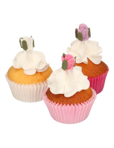 FunCakes Suikerdecoratie Rozen met Blaadjes -16st-