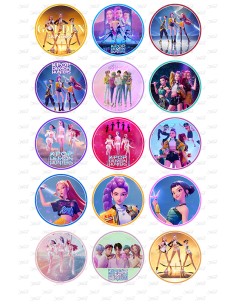 Eetbare Print K-Pop Demon Hunters Cupcakes - 5cm