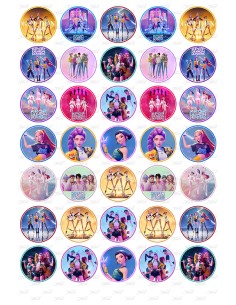 Eetbare Print K-Pop Demon Hunters Mini Cupcakes - 3,5cm